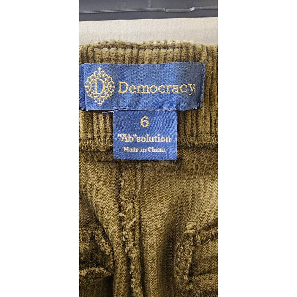 Democracy Ab-solution Skyrise Wide Leg Corduroy Pants Olive Green Size 6 NWT - Picture 6 of 11